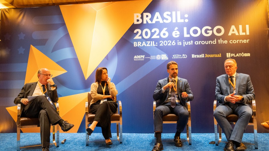 Painel com o governador Eduardo Leite no almoço do Brazil Journal + PlatôBR, em Nova York