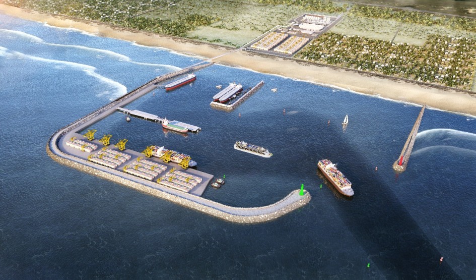 Projeção digital de como será o Porto Meridional em Arroio do Sal mai25