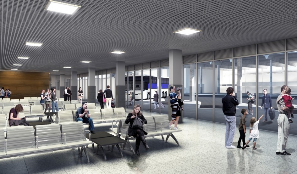 Projeção de como deve ficar o espaço do embarque interestadual da Estação Rodoviária de Porto Alegre jun26