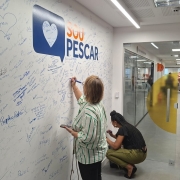 Foto mostra atividade no Projeto Pescar