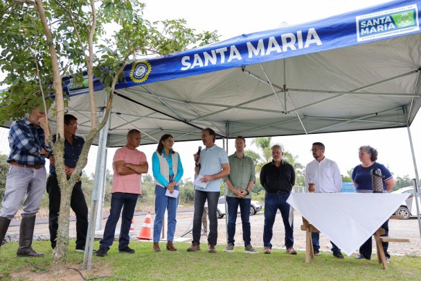 Assinatura para obra de acesso asfáltico em Santa Maria