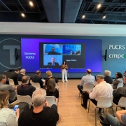 Foto de lan&ccedil;amento de evento pelo governo do Estado e pelo Tecnopuc