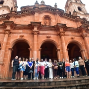 Grupo de profissionais que realiza o Famtour visitando a Catedral Angelopolitana, Centro Hist&oacute;rico de Santo de &Acirc;ngelo _ Credito  (3)