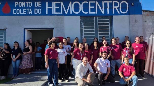 Foto da inaugura&ccedil;&atilde;o de novo ponto de coleta de sangue em Candiota