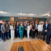 Foto de participantes do encontro promovido por Portos RS e Invest RS com apoio da Secretaria de Desenvolvimento Econ&ocirc;mico, em S&atilde;o Paulo