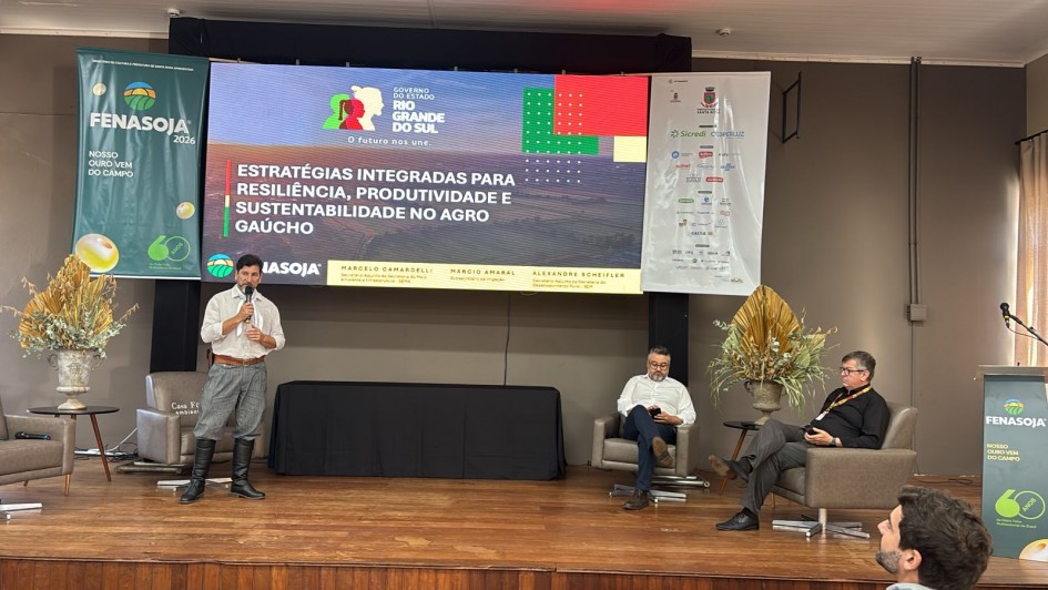 Estrat&eacute;gias integradas para a resili&ecirc;ncia do agro ga&uacute;cho &eacute; tema de painel na Fenasoja, em Santa Rosa mai26