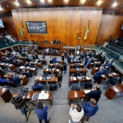 Foto mostra plen&aacute;rio da Assembleia durante a vota&ccedil;&atilde;o.