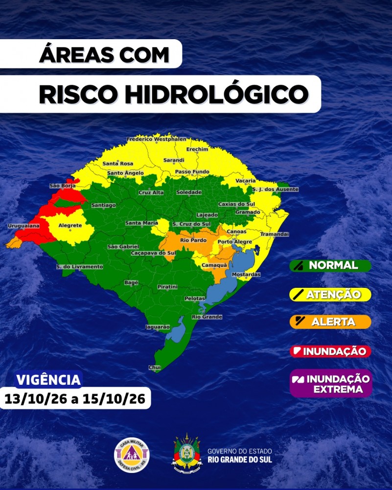 Mapa de risco hidrológico.